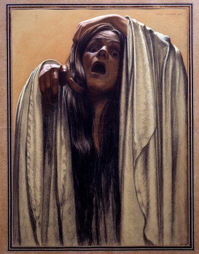 Studie voor "De Golf", 1907 door Carlos Schwabe