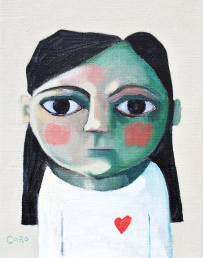 Meisje met een rood hart door Caroline Roberts