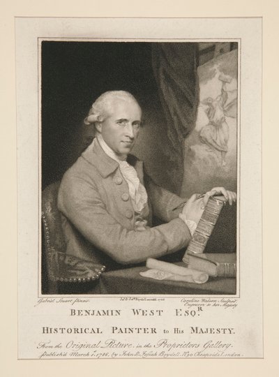 Benjamin West Esq.r / Historische Schilder van Zijne Majesteit door Caroline Watson
