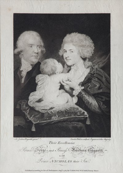Portret van Graaf Sergei Sergeyevich Gagarin 1745-1798 en Gravin Varvara Nikolaevna Gagarina door Caroline Watson