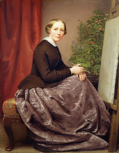 Zelfportret, 1855 door Caroline von der Embde