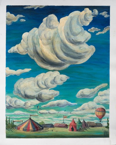 Grote wolken boven circustenten door Carolyn Hubbard Ford