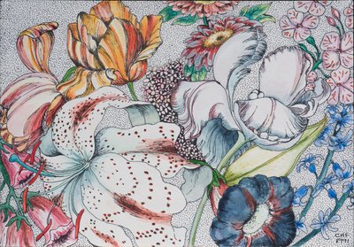 Verwarde bloemen, 1991 door Carolyn Hubbard Ford