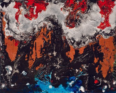 Rhapsody Of The Elements, 2012 (acryl en gouache op doek) door Carolyn Mary Kleefeld