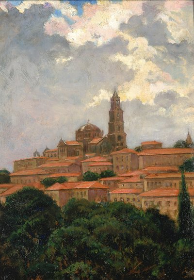 Kathedraal in le Puy, 1911 door Carroll Beckwith