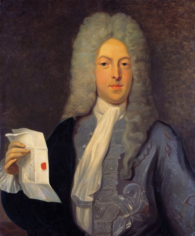 Portret van John Law, financieel controleur door Casimir de Balthasar