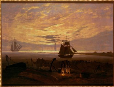 Avond aan het Oostzeestrand door Caspar David Friedrich