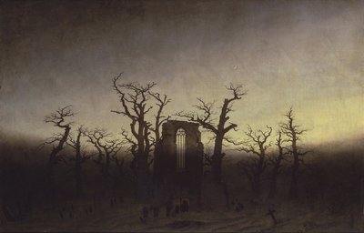 Abdij in het Eikenbos door Caspar David Friedrich