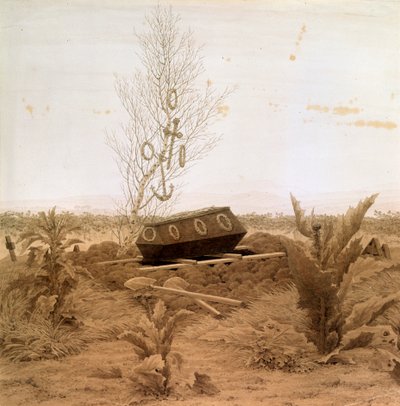 Aan de rand van het graf, 1830s door Caspar David Friedrich