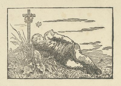 Jongen Slapend op een Graf, 1802 door Caspar David Friedrich