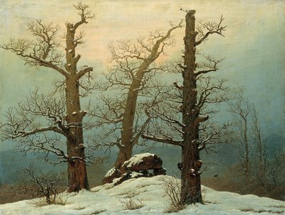 Cairn in de Sneeuw door Caspar David Friedrich