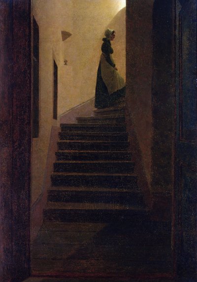 Caroline op de Trap door Caspar David Friedrich