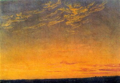 Avond met wolken door Caspar David Friedrich