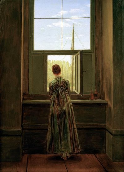 Vrouw bij het raam door Caspar David Friedrich