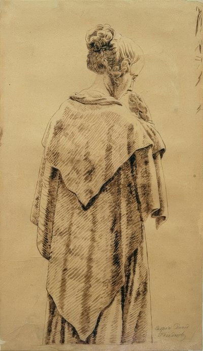 Vrouw in omslagdoek door Caspar David Friedrich