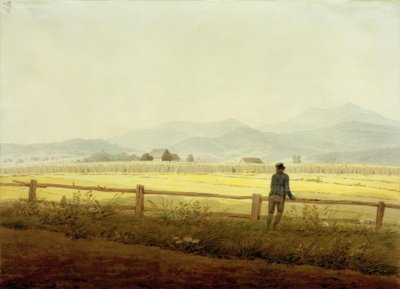 Berglandschap met figuur (Schmiedeberger Kamm) door Caspar David Friedrich