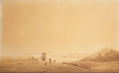 Duits: Die Ostküste der Insel Rügen mit Schäfer Oostkust van het eiland Rügen met herder door Caspar David Friedrich