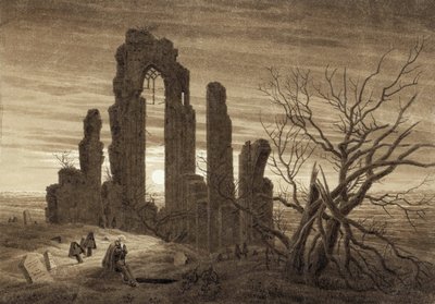 Winter, Nacht, ouderdom en dood (uit de cyclus van de uren van de dag en de leeftijden van de mens) door Caspar David Friedrich