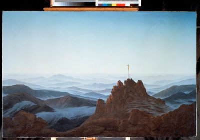 Landschap van ochtend op de Geants Bergen door Caspar David Friedrich