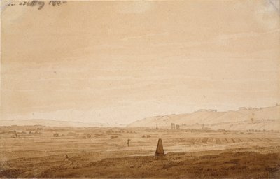 Landschap met een obelisk, 1803 door Caspar David Friedrich