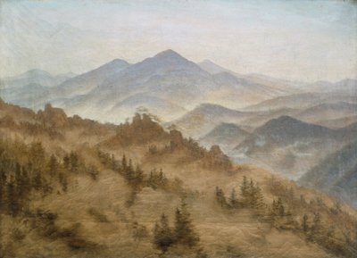 Landschap met de Rosenberg in de Boheemse bergen door Caspar David Friedrich