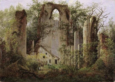 Kloosterruïne Eldena bij Greifswald, ca 1825 door Caspar David Friedrich