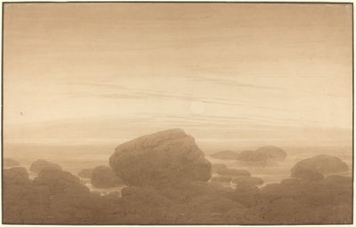 Maanopkomst aan een lege kust door Caspar David Friedrich