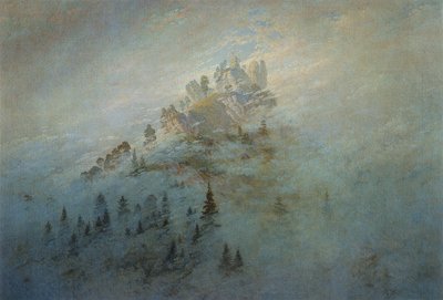 Ochtendmist in de Bergen door Caspar David Friedrich