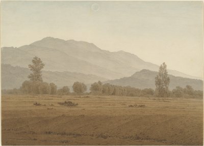 Nieuwe maan boven de Riesengebirge door Caspar David Friedrich