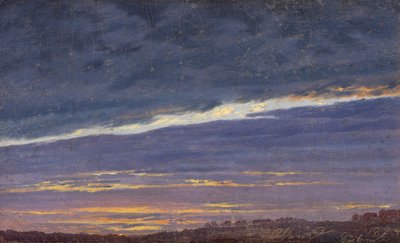 Nachtelijke bewolkte hemel Avond, 1824 door Caspar David Friedrich