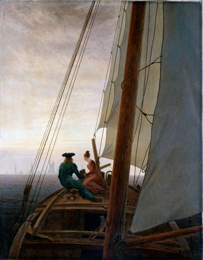 Aan boord van een zeilschip, tussen 1818 en 1820 door Caspar David Friedrich