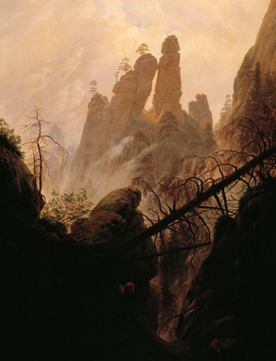 Rotsachtige kloof, door Caspar David Friedrich (1774-1840) door Caspar David Friedrich