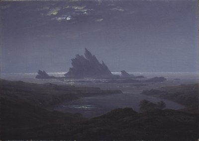 Rotsachtig rif aan de kust door Caspar David Friedrich