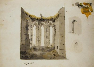 Ruïnes van een Gotisch Koor, 4 juli 1810 door Caspar David Friedrich