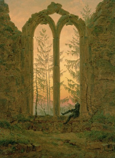 Ruïnes van het Oybin-klooster (De Dromer) (1835-40) door Caspar David Friedrich