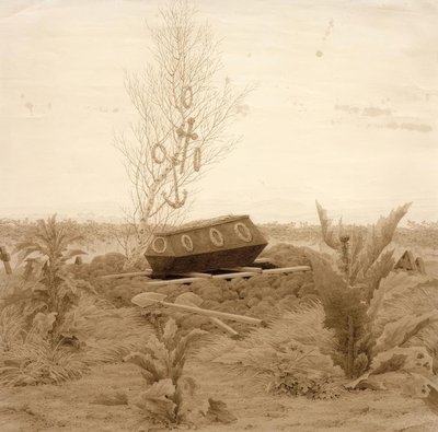 Kist op een vers graf door Caspar David Friedrich