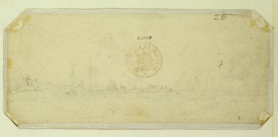 Schets van een Landschap vanaf de Achterkant van een Schilderij door Caspar David Friedrich
