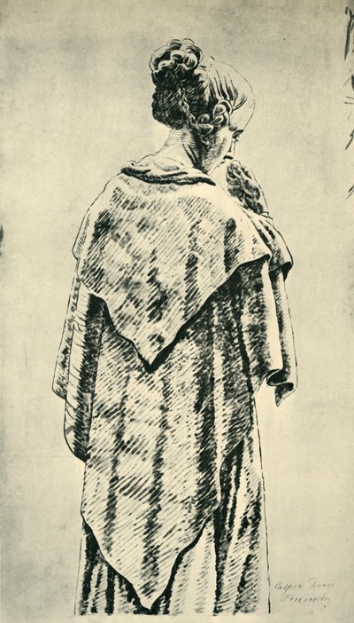 Studie van een vrouw van achteren door Caspar David Friedrich