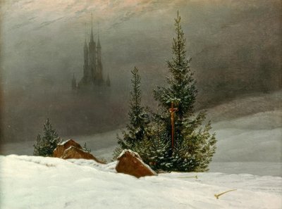 Winterlandschap met Kerk door Caspar David Friedrich