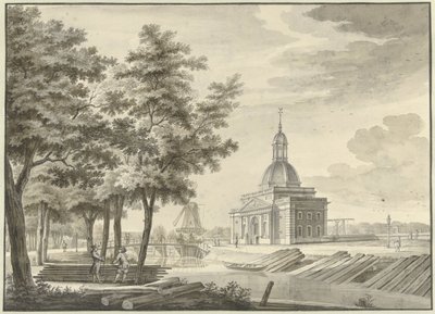 Gezicht op de nieuw gebouwde Muiderpoort, 1771 door Caspar Jacobsz. Philips