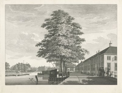 Gezicht op het Diaconie Oude Vrouwen- en Mannenhuis te Amsterdam door Caspar Jacobsz. Philips