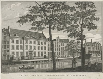 Gezicht op het Lutherse Weeshuis te Amsterdam door Caspar Jacobsz. Philips