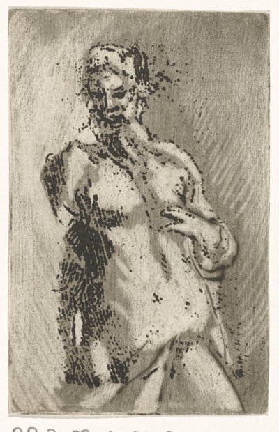 Torso van naakte man door Caspar Jacobsz. Philips