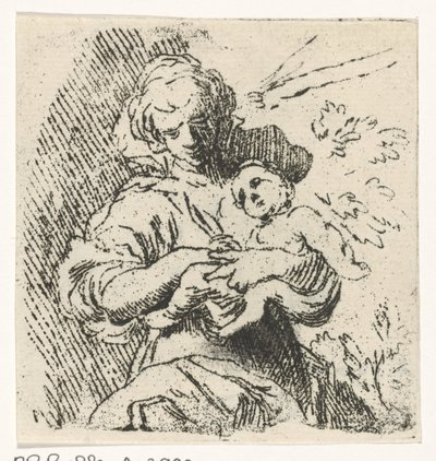Vrouw met kind in de armen door Caspar Jacobsz. Philips