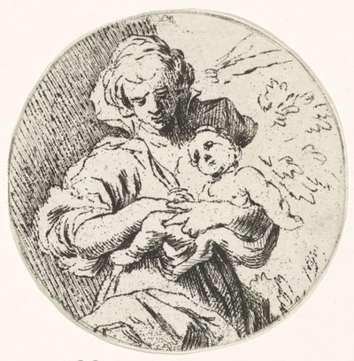 Vrouw met kind in de armen door Caspar Jacobsz. Philips