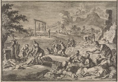 Hongersnood in Duitsland, 1637 door Caspar Luyken (attributed to)