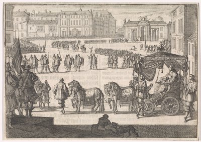 Inhuldiging van Christina, koningin van Zweden in Stockholm, 1650 door Caspar Luyken (attributed to)