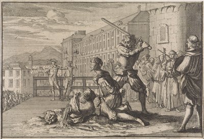 Onthoofding van de markies van Cinq-Mars en François De Thou, 1642 door Caspar Luyken (attributed to)