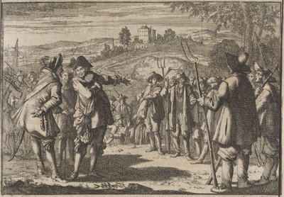 Opstand van de Engelse boeren, 1645 door Caspar Luyken (attributed to)