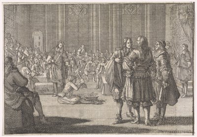 Rijkszegel van Engeland wordt stukgeslagen in het Hogerhuis, 1646 door Caspar Luyken (attributed to)